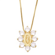 ( white)occidental style personality color zircon necklace samllnkb