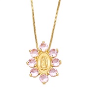 ( Pink)occidental style personality color zircon necklace samllnkb