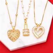 (K) wind love necklace clavicle chain woman temperament all-Purpose heart-shaped zirconnkb