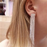 ( Silver)occidental style diamond earring long style Rhinestone tassel earrings bride wedding banquet Earring