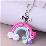 Korean style fashion sweetO candy colors rainbow personality woman necklace