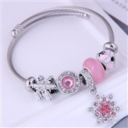 occidental style fashion  Metal all-PurposeD concise snowflake pendant personality bangle