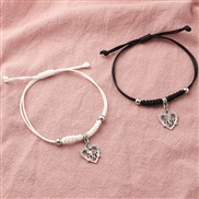 (BZheibai) lovers Peach heart pendant bracelet  black braceletOV woman bracelet