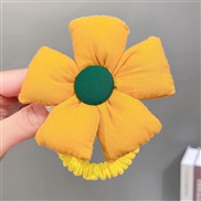 (  yellow Flower)Korean style Cloth big flowers circle sweet woman brief rope big circle head rope