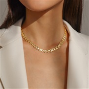 ( Gold)occidental style  Metal wind samll temperament layer elegant geometry necklace woman