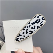 Korean style diamond leopard drop grid watch-face hair clip temperament woman