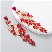 ( red)ins wind fashion exaggerating Alloy diamond Rhinestone geometry long style earring earrings woman  trend