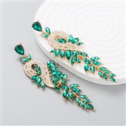 ( green)ins wind fashion exaggerating Alloy diamond Rhinestone geometry long style earring earrings woman  trend
