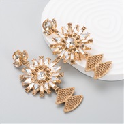( Gold)occidental style fashion exaggerating personality color embed Rhinestone pendant earrings Street Snap all-Purpos
