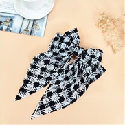 ( black)grid bow hair clip  retro wind  Korean style Cloth woman