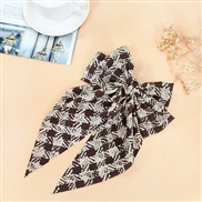 ( Navy blue)grid bow hair clip  retro wind  Korean style Cloth woman