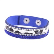 ( sapphire blue )occidental styleu leather bracelet leopard bangle  Korea velvet Rhinestone bracelet bride woman