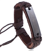 ( brown) personality retro rope weave Cowhide bracelet rope occidental style fashion fashion man