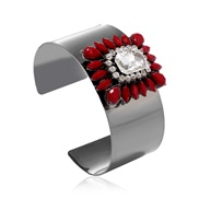 ( Gun blackred )occidental style creative style bangle   brief personality diamond opening bangle