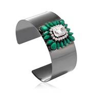 ( Gun blackgreen )occidental style creative style bangle   brief personality diamond opening bangle