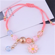 Korean style fashion  brief daisy pendant  all-Purpose crystal beads establishment rope personality bracelet