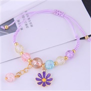 Korean style fashion  brief daisy pendant  all-Purpose crystal beads establishment rope personality bracelet