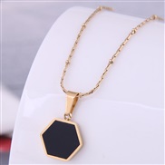 ( gold ) Korean style fashion sweetO concise geometry more titanium steel temperament personality necklace