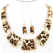 occidental style fashion concise Metal leopard geometry square splice temperament exaggerating collar necklace earring