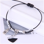 Korean style fashion Metal concise black black rope bracelet