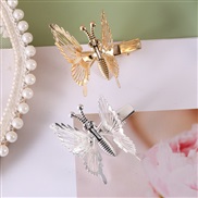 butterfly woman Korean style three-dimensional hollow hair clip all-Purpose Metal