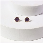 (purple)occidental style Alloy enamel ear stud  fashion brief sweet fresh temperament arringF