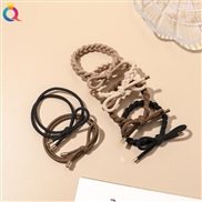 Korean style brief all-Purpose circle high elasticity establishment twisted rope Double layer leather head rop
