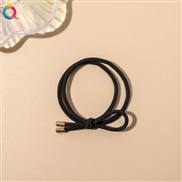 (  black) Korean style brief all-Purpose circle high elasticity establishment twisted rope Double layer leather head rop