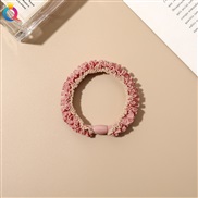 (  Pink) Korean brief belt buckle lace flower rope temperament head rope high elasticity circle