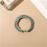 (  green) Korean brief belt buckle lace flower rope temperament head rope high elasticity circle