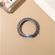 (  blue) Korean brief belt buckle lace flower rope temperament head rope high elasticity circle