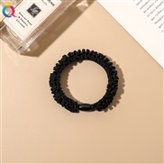 (  black) Korean brief belt buckle lace flower rope temperament head rope high elasticity circle
