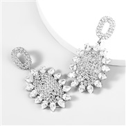 ( Silver)fashion creative Alloy diamond zircon geometry earring super fashion trend earringsearrings