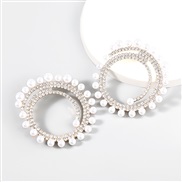 ( Gold)fashion super claw chain series Alloy diamond embed Pearl Round earrings woman occidental style trend arringearr