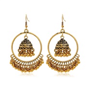 (gookin ) exaggerating fashion  occidental style retro personality big circle tassel earrings  ethnic style personality