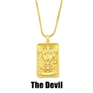 (The Devil)occidental style style necklace creative retro long square diamond necklace man womannka
