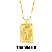 (The World)occidental style style necklace creative retro long square diamond necklace man womannka