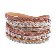 ( khaki)occidental style fashion fashion leather velvet multilayer diamond bracelet  retro Rhinestone bracelet woman