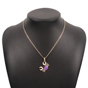 (purple)occidental style wind personality layer  brief lovely pendant chain temperament enamel fashion necklace