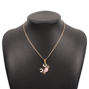 ( Pink)occidental style wind personality layer  brief lovely pendant chain temperament enamel fashion necklace