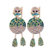 ( green)UR occidental style creative personality color diamond lovely cartoon fashion earrings