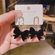 ( black)silver color bow ear stud Korea samll earrings christmas ear stud
