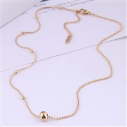 Korean style fashion sweet beads asymmetry titanium steel temperament necklace