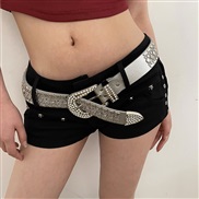 ( Silver)yk samll personality width belt women dress diamond fashion belt