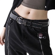 ( black) belt woman width beltyk belt punk wind black all-Purposeins leisure belt