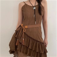 ( brown)weave hollow ethnic style belt Bohemia accessories beltins high all-Purpose