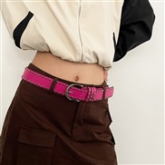 ( Rose pink) belt woman retro fashion punk Rivet high ornament summer samll Cowboy belt