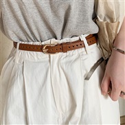 ( brown) retro samll belt brief all-Purpose ornament belt woman Cowboy summer belt color hollow