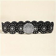 ( black Silver gold )yk belt occidental style head retro personality belt summer Round hollow Metal width belt