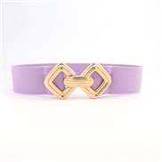 (purple)Metal buckle Tightness belt lady width Girdle ornament Dress all-Purpose elasticity summer width slim